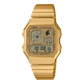 Casio Men's Watch Digital Gold Dial with Gold Stainless Steel Band, A130WEG-9ADF
